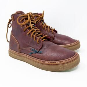 Satorisan Mahogany Brown Leather Boots Women's Size EU 39/US 8 Lace Up EUC